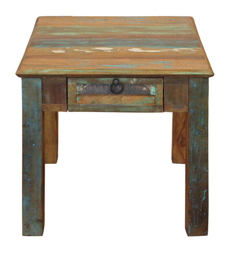 Brown Solid Wood Square End Table with Drawer - 24-inch