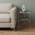 Nickel Marble and Iron Round End Table - 22-inch