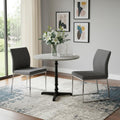 Gray and Black Stone and Iron Round Dining Table - 24-inch