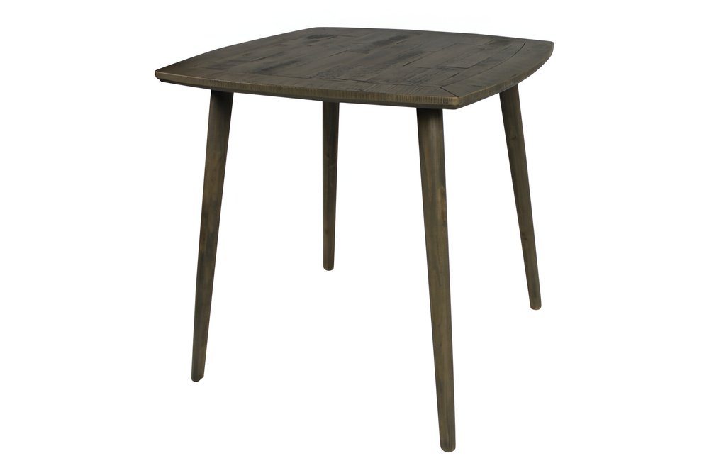 Brown Square Solid Wood and Metal Dining Table - 36-inch