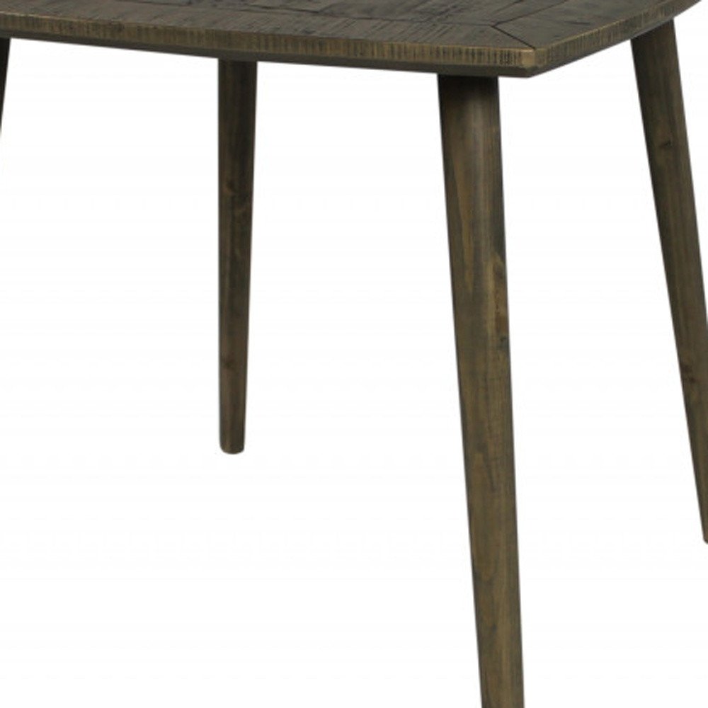 Brown Square Solid Wood and Metal Dining Table - 36-inch
