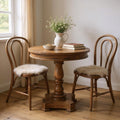 Wood Brown Rounded Solid Wood Pedestal Base Dining Table - 30-inch