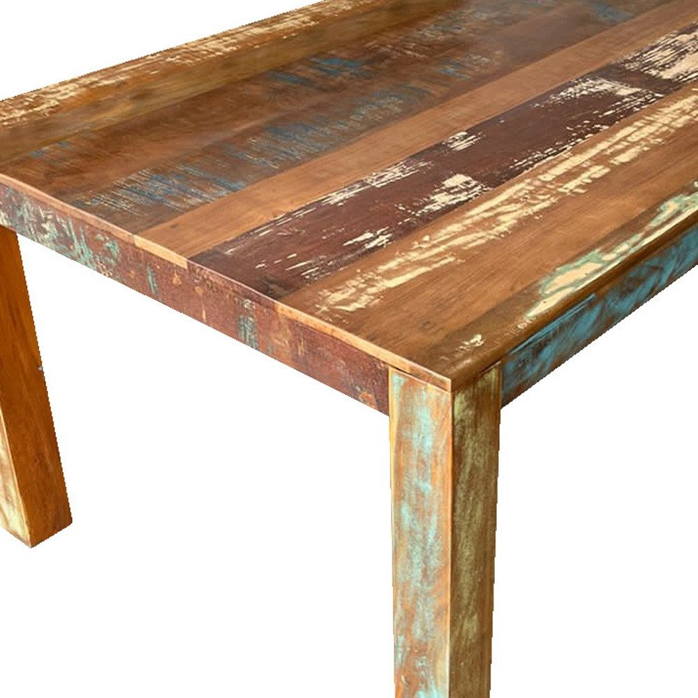 Brown Solid Wood Dining Table - 72-inch