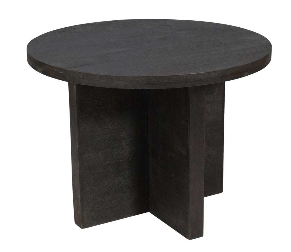 Deep Taupe Rounded Solid Wood Pedestal Base Dining Table - 48-inch