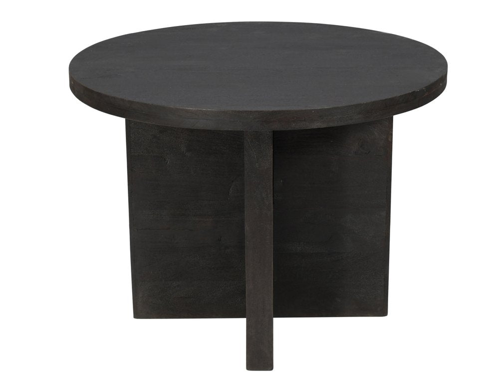 Deep Taupe Rounded Solid Wood Pedestal Base Dining Table - 48-inch