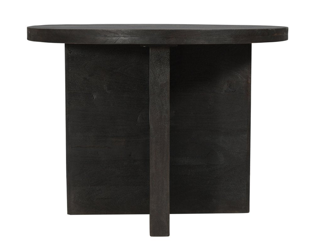 Deep Taupe Rounded Solid Wood Pedestal Base Dining Table - 48-inch