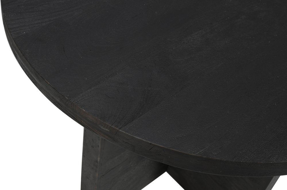 Deep Taupe Rounded Solid Wood Pedestal Base Dining Table - 48-inch