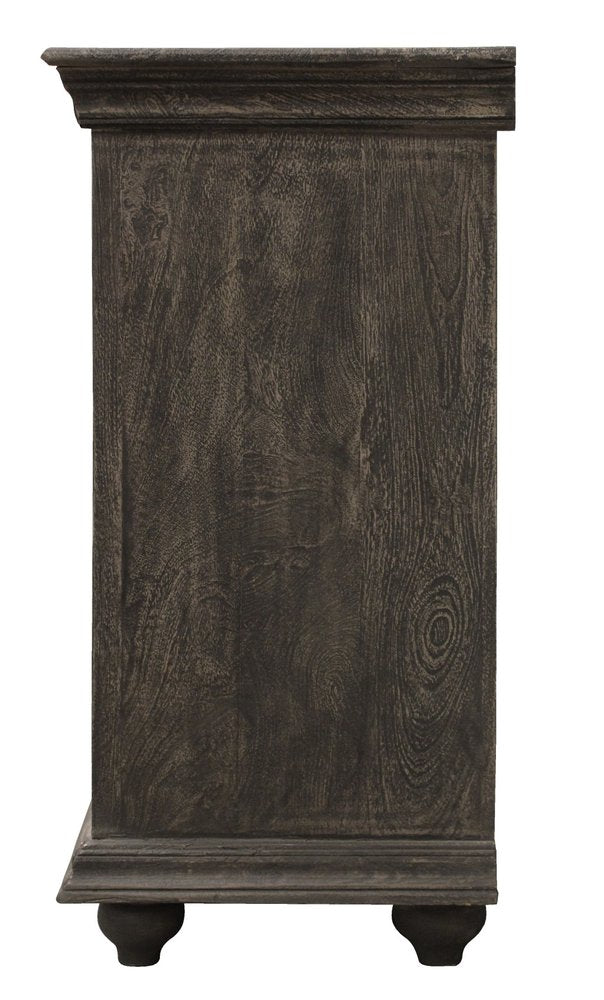 Distressed Gray Solid Wood Sideboard with Four Doors - 71-inch