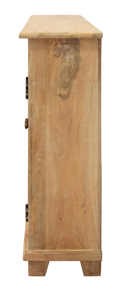 Natural Distressed Solid Wood Sideboard with Three Doors - 51-inch