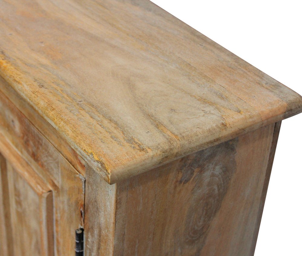 Natural Distressed Solid Wood Sideboard with Four Doors - 60-inch