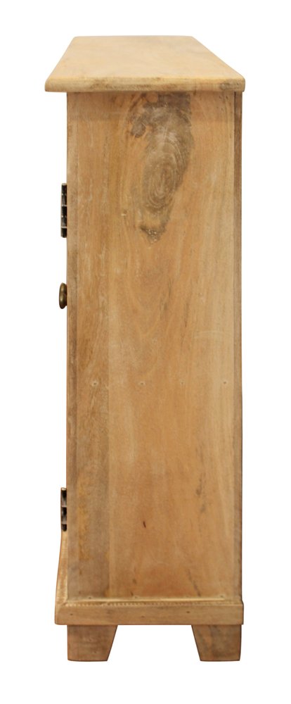 Natural Distressed Solid Wood Sideboard with Four Doors - 60-inch