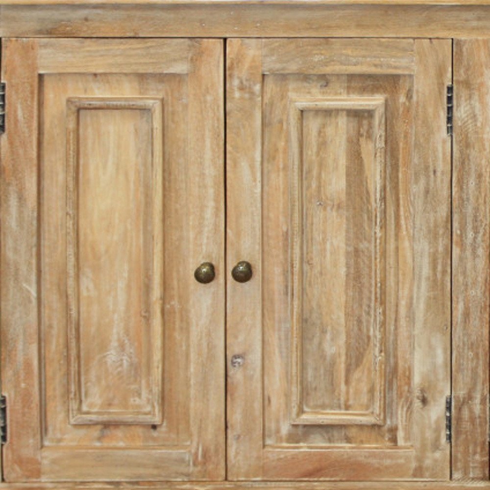 Natural Distressed Solid Wood Sideboard with Four Doors - 60-inch