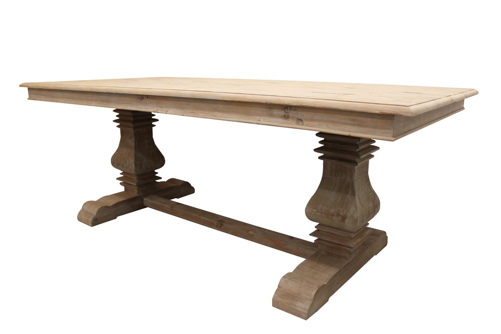 Gray Solid Wood Dining Table - 84-inch
