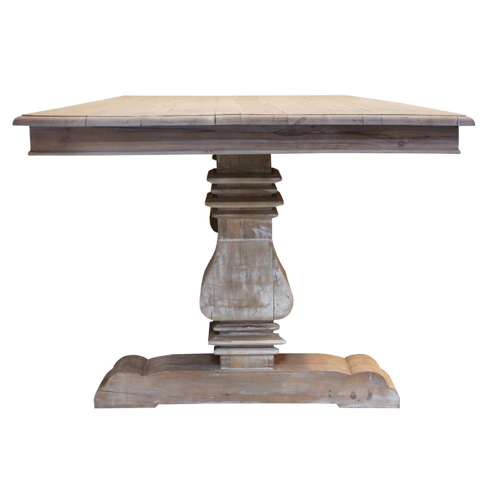 Gray Solid Wood Dining Table - 84-inch