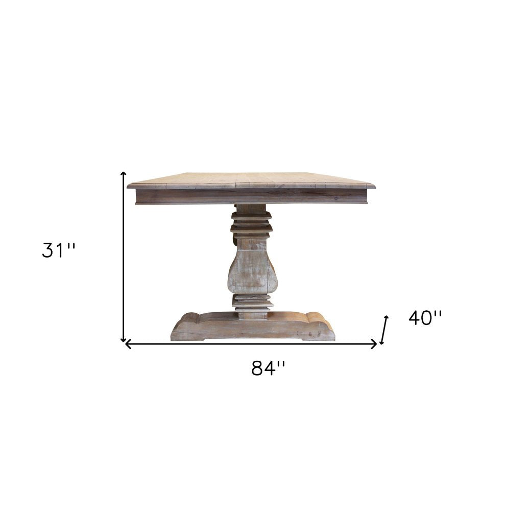 Gray Solid Wood Dining Table - 84-inch