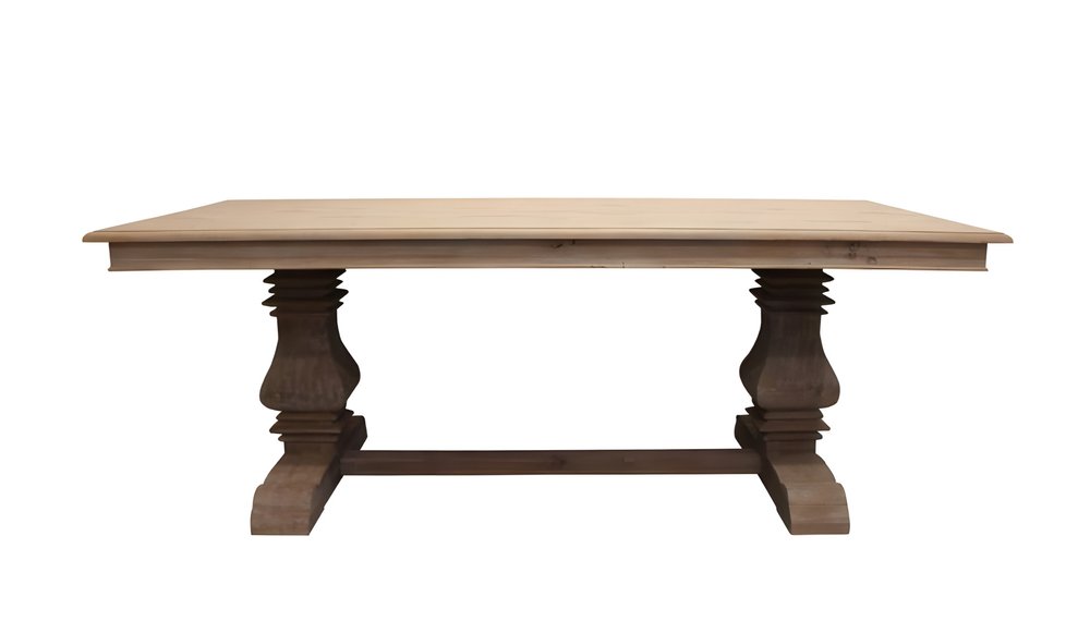 Gray Solid Wood Dining Table - 84-inch