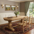 Natural Solid Wood Trestle Base Dining Table - 84-inch