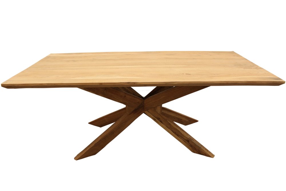 Natural Solid Wood Pedestal Base Dining Table - 79-inch