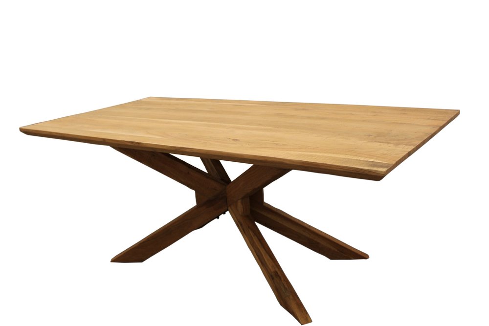 Natural Solid Wood Pedestal Base Dining Table - 79-inch