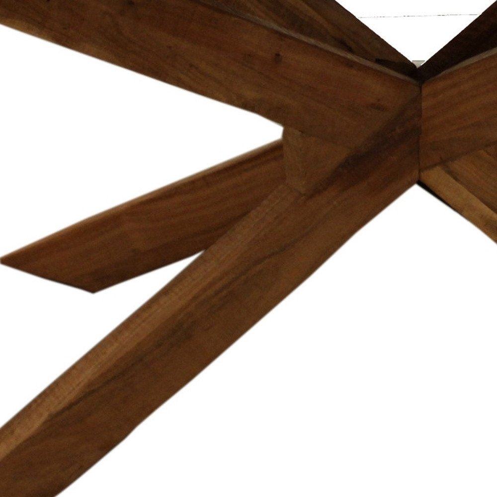 Natural Solid Wood Pedestal Base Dining Table - 79-inch