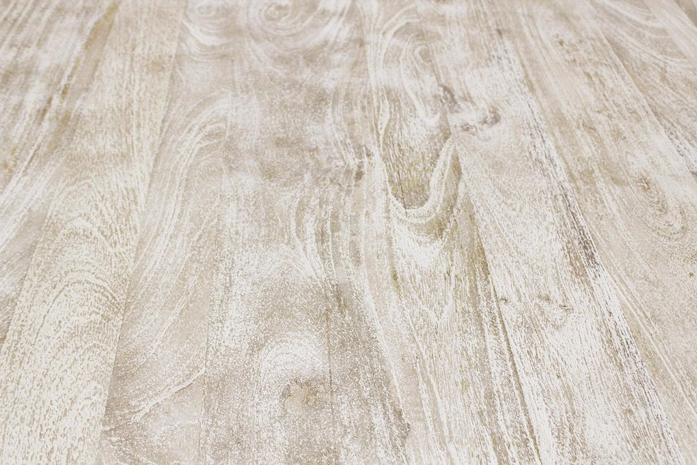 Antiqued White Solid Wood Trestle Base Dining Table - 81-inch