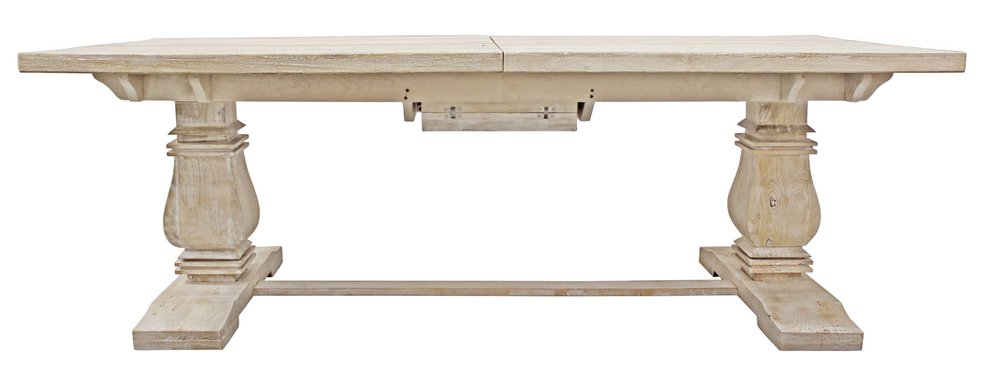 Light Brown Rectangular Solid Wood Butterfly Leaf Dining Table - 90-inch