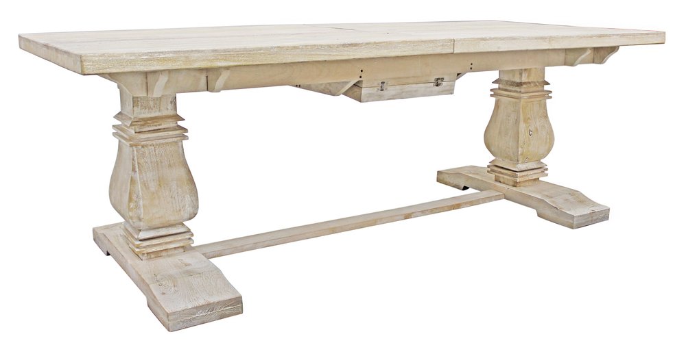 Light Brown Rectangular Solid Wood Butterfly Leaf Dining Table - 90-inch
