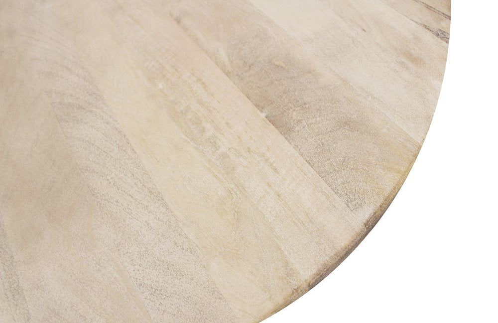 Brown Rounded Solid Wood Pedestal Base Dining Table - 70-inch