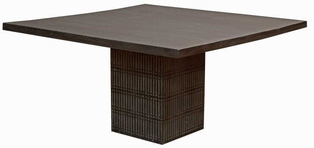Brown Square Solid Wood Dining Table - 60-inch