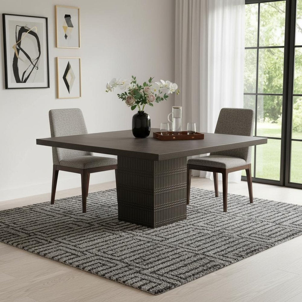 Brown Square Solid Wood Dining Table - 60-inch