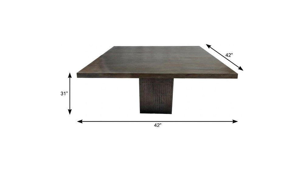 Brown Solid Wood Dining Table - 42-inch