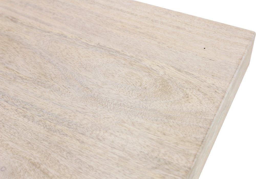 Ivory Square Solid Wood Pedestal Base Dining Table - 60-inch