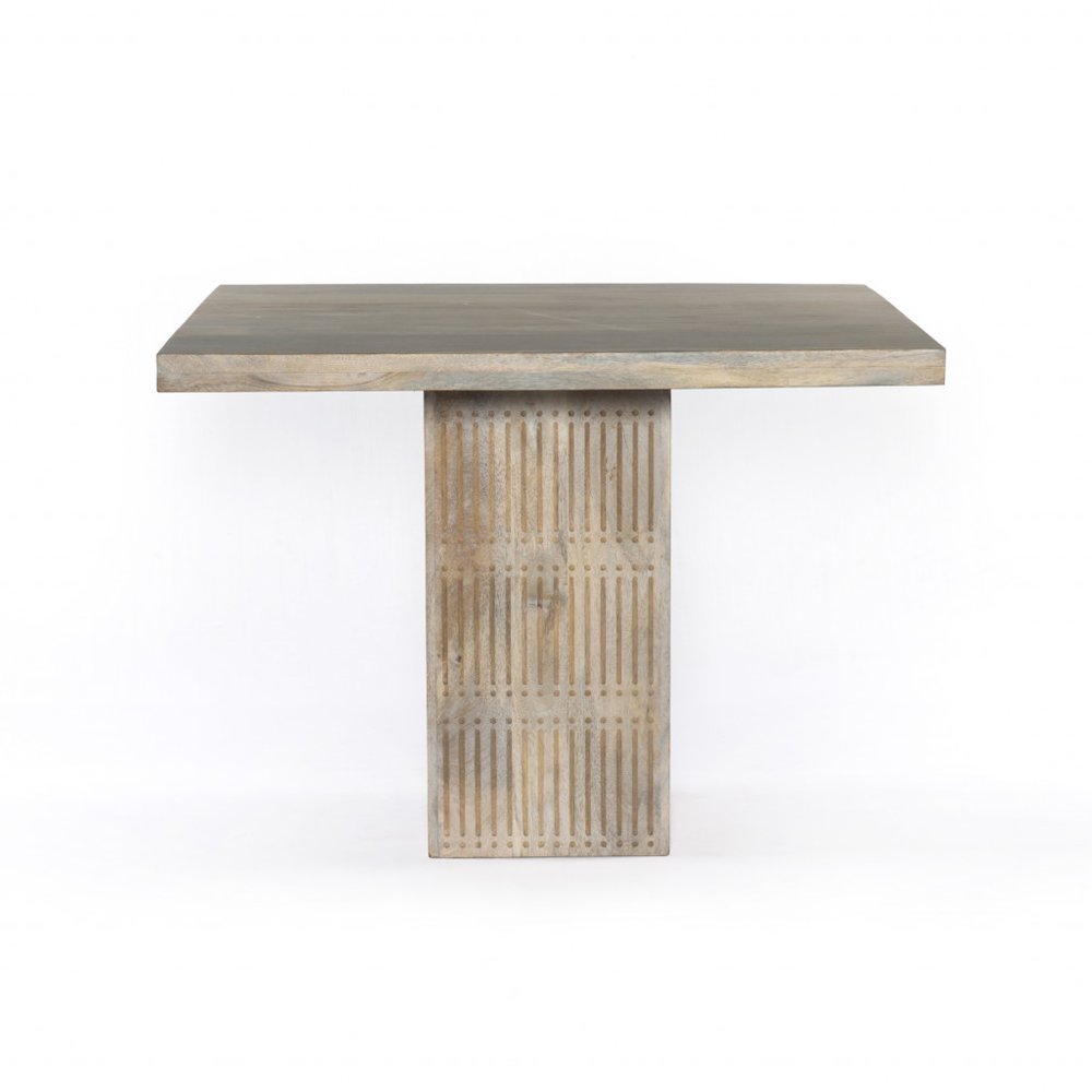 Natural Square Solid Wood Pedestal Base Dining Table - 42-inch