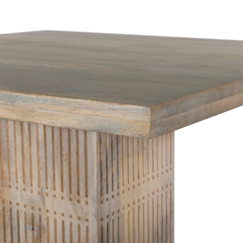Natural Square Solid Wood Pedestal Base Dining Table - 42-inch