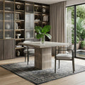 Natural Square Solid Wood Pedestal Base Dining Table - 42-inch
