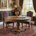 Brown Rounded Rustic Reclaimed Solid Wood Dining Table - 42-inch