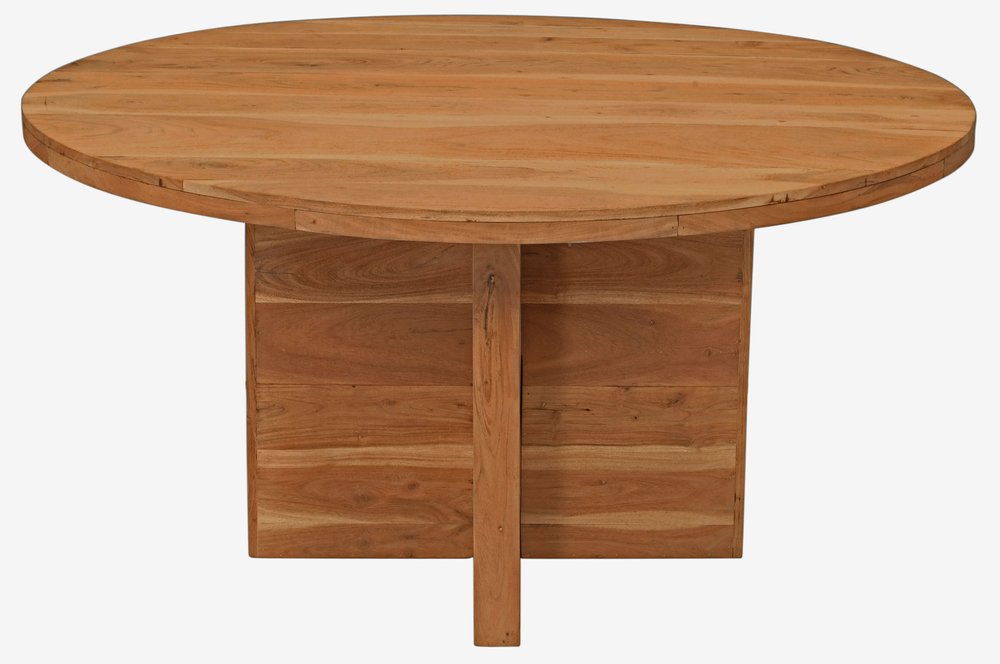 Natural Rounded Solid Wood Pedestal Base Dining Table - 60-inch