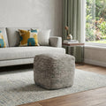 Gray Wool Cube Pouf Ottoman - 18-inch