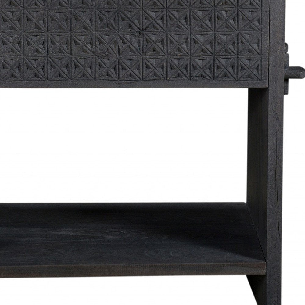 Dark Gray One Drawer Nightstand - 26-inch