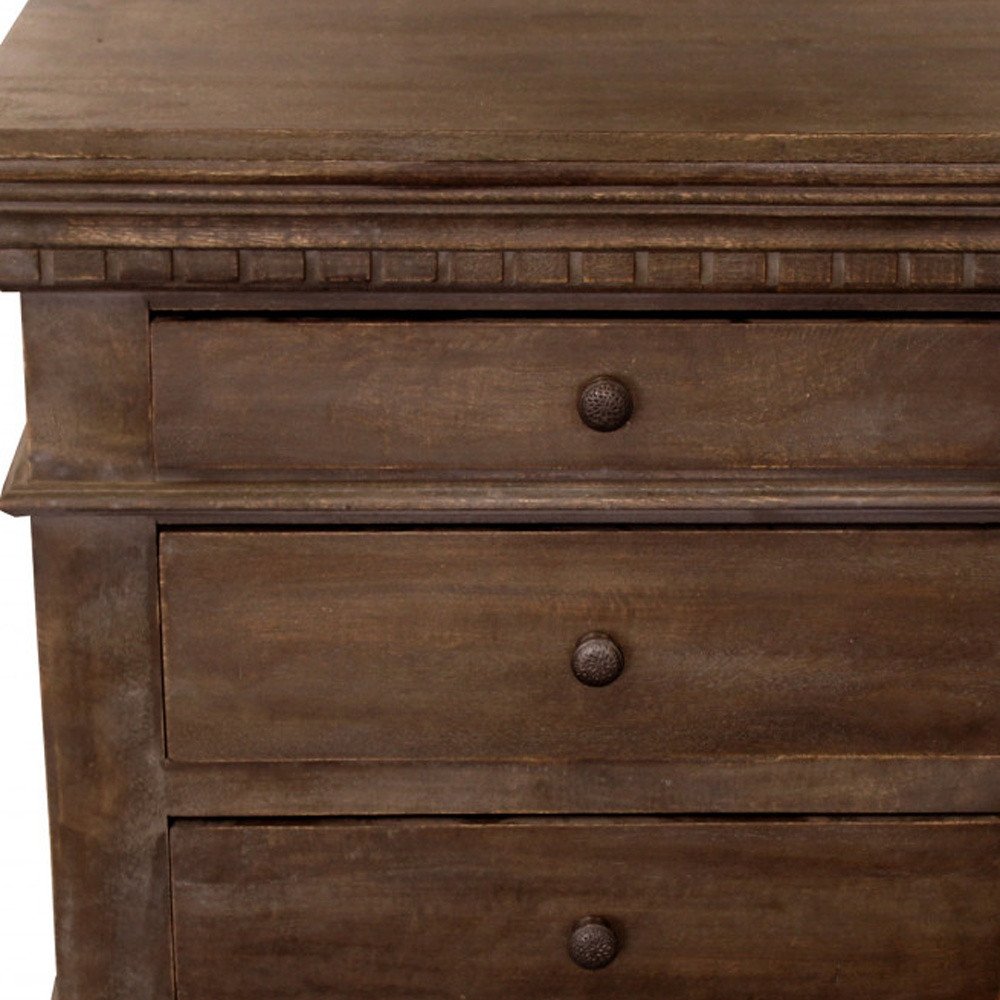 Solid Wood Three Drawer Nightstand - 30-inch