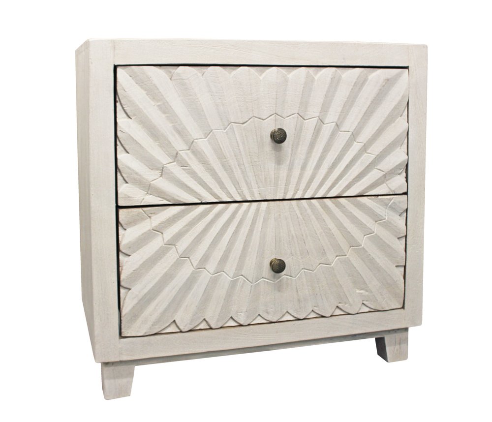 Ivory Two Drawer Nightstand - 30-inch