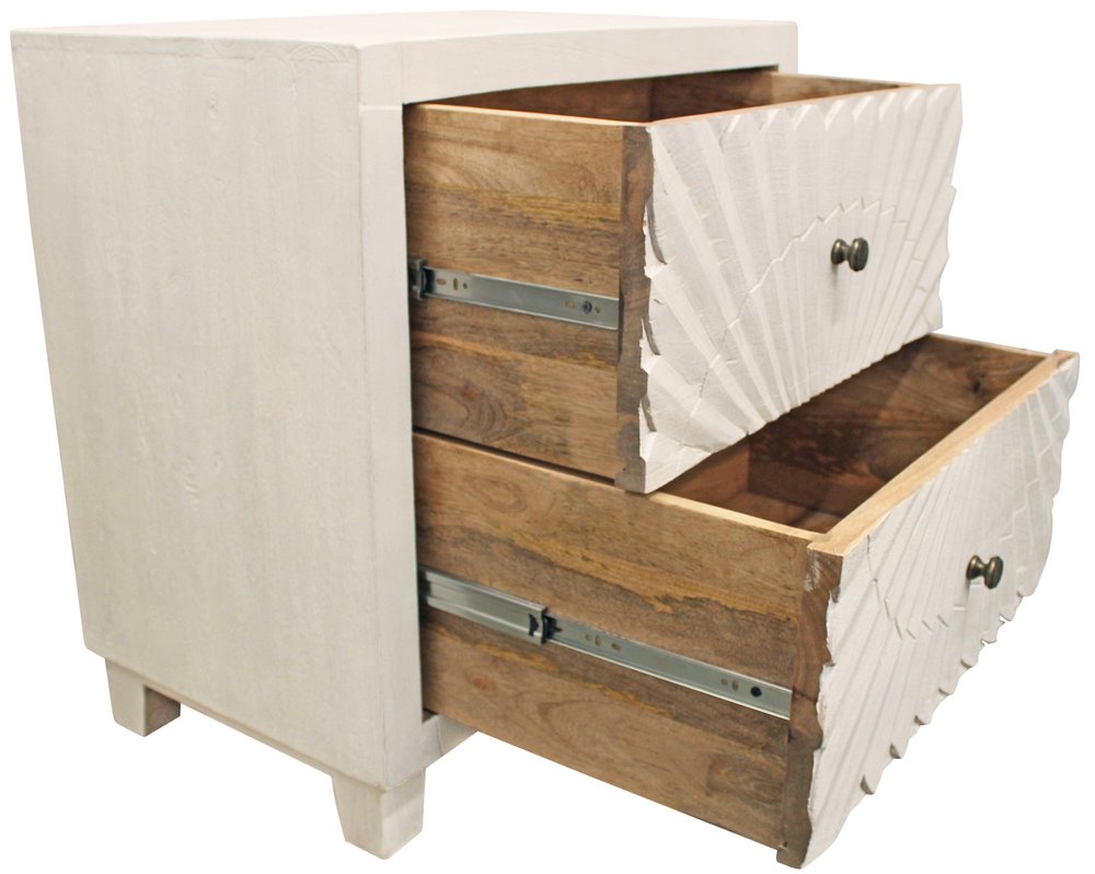 Ivory Two Drawer Nightstand - 30-inch