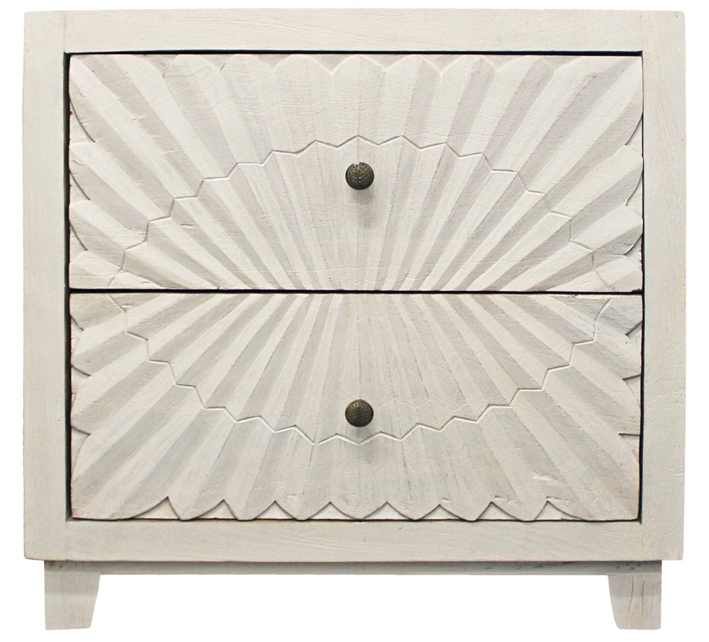 Ivory Two Drawer Nightstand - 30-inch
