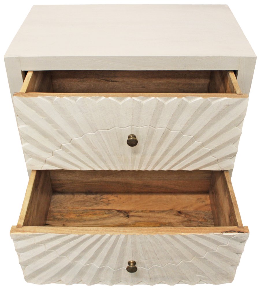 Ivory Two Drawer Nightstand - 30-inch