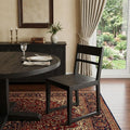 Set of Two Dark Gray Ladder Back Dining Side Chairs
