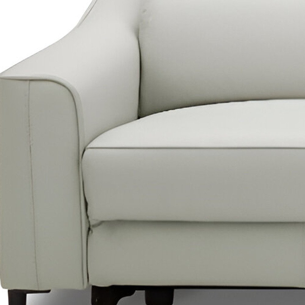 Gray Leather Reclining Sofa with Black Legs - 74-inch