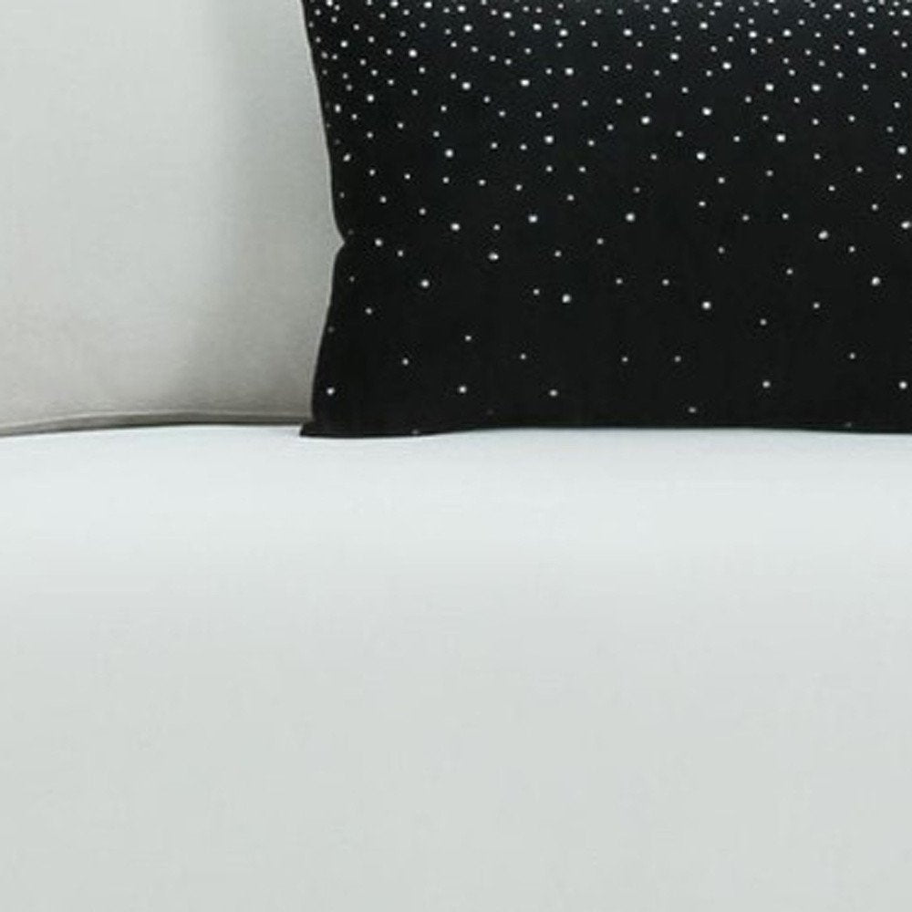 White Sofa and Toss Pillows with Silver Legs - 89-inch