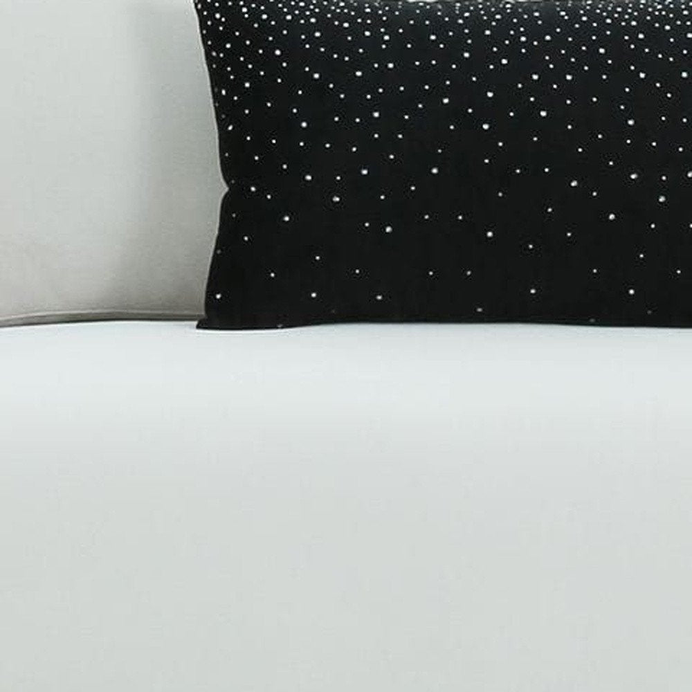 White Sofa and Toss Pillows with Silver Legs - 89-inch