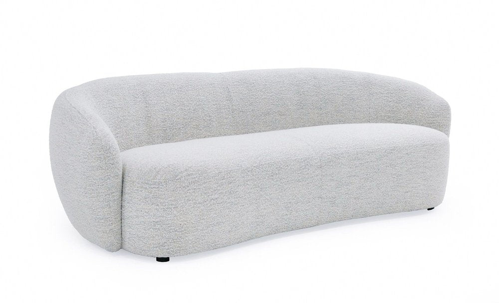 Off White Fabric Sofa with Black Legs - 90-inch