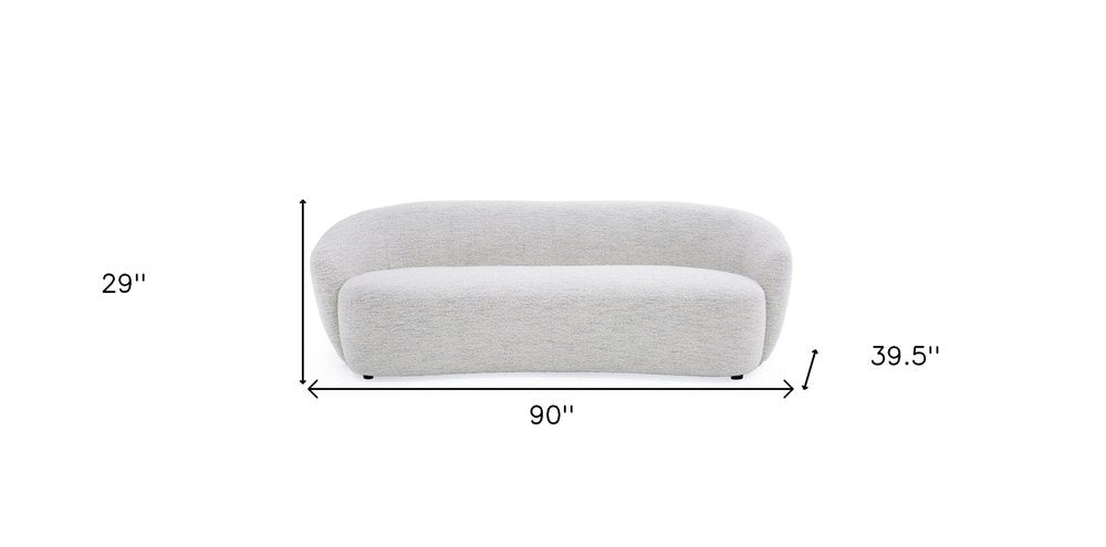 Off White Fabric Sofa with Black Legs - 90-inch